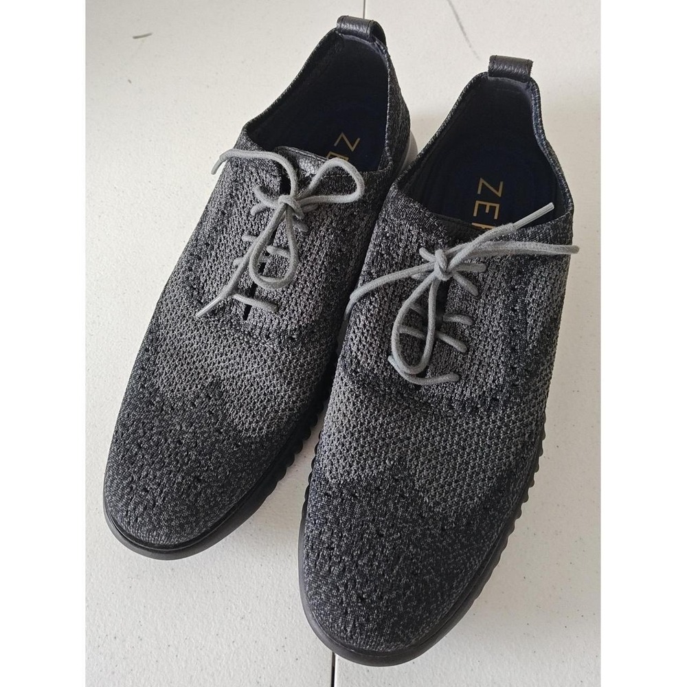Cole Haan Zerogrand Stitchlite Wingtip Oxford Shoes Gray Knit Men size 11M